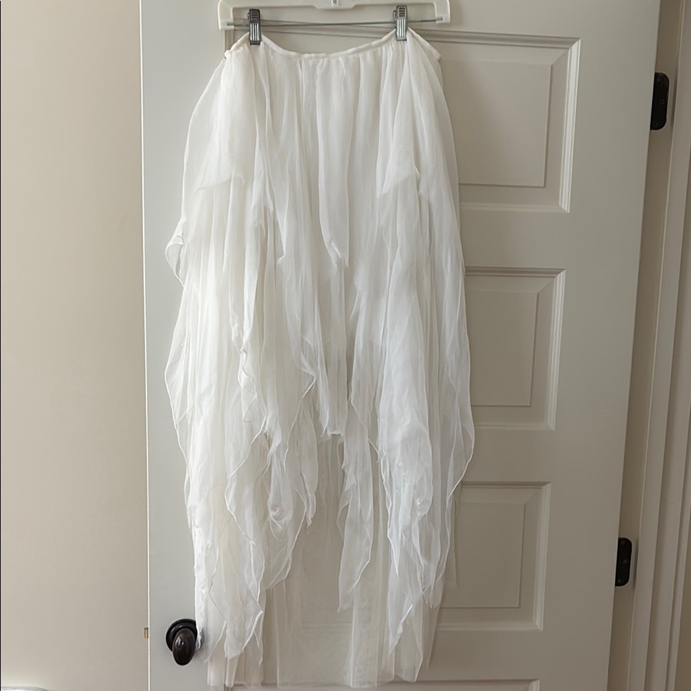 NWT Free People White Fairy Chiffon layered Skirt